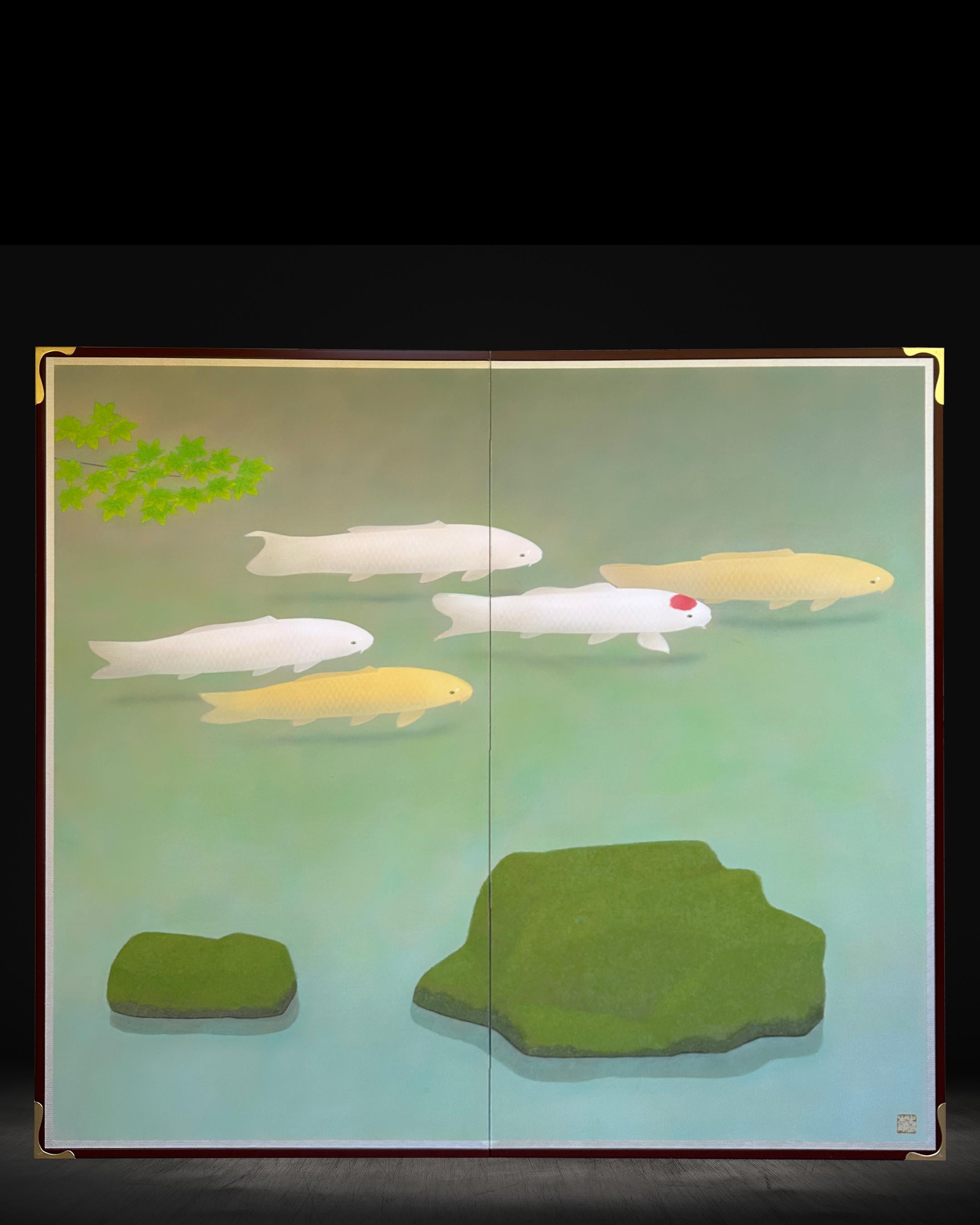 Set of  screens by Nitten artist Tozaburo Ohno (大野藤三郎) in vendita 11
