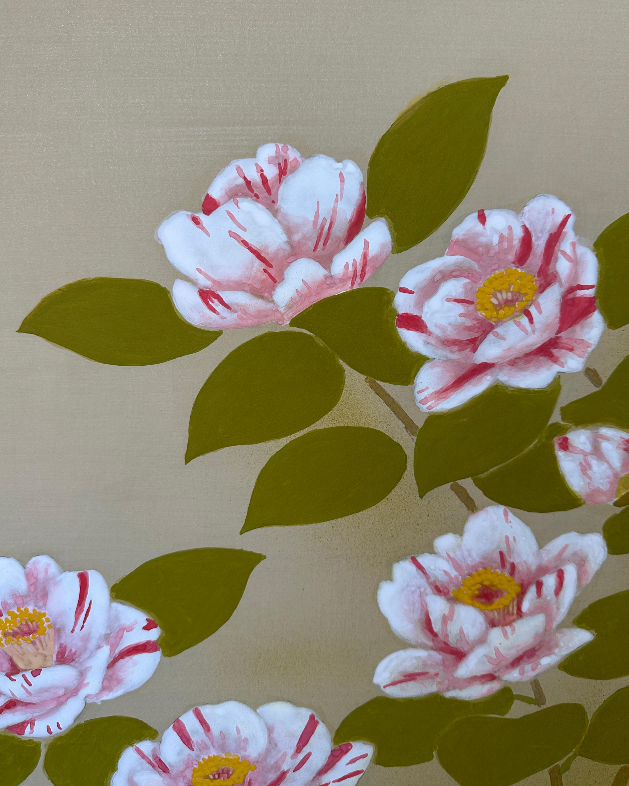 Dipinto a mano Set di  schermi dell'artista di Nitten Tozaburo Ohno (大野藤三郎) in vendita