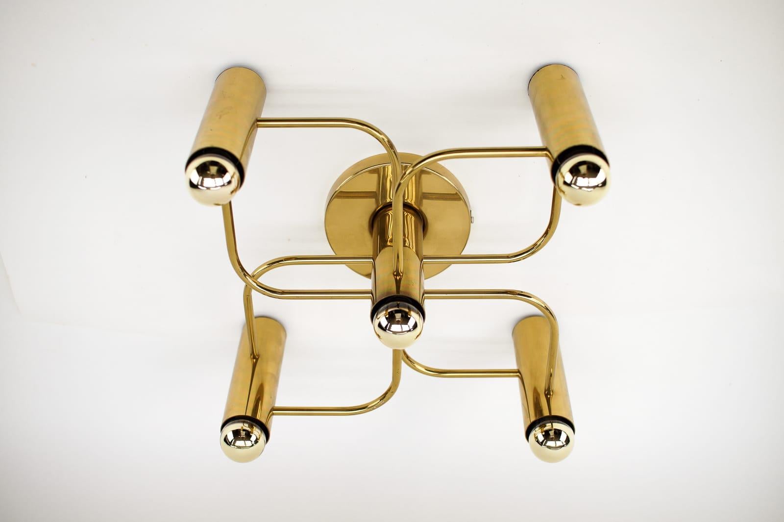 Late 20th Century Set of Sculptural Ceiling and Wall Light Flush Mount Chandelier by Leola, 1960s For Sale