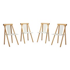 Ensemble de chaises de salle à manger européennes sculpturales, Europe, fin du XXe siècle