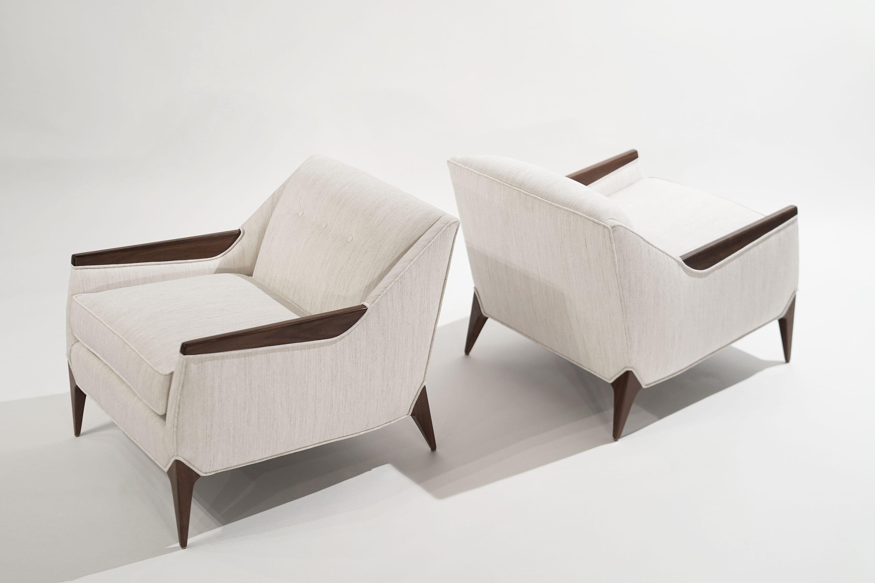 Set of Sculptural Italian Reading Lounges in Linen, 1950s 2