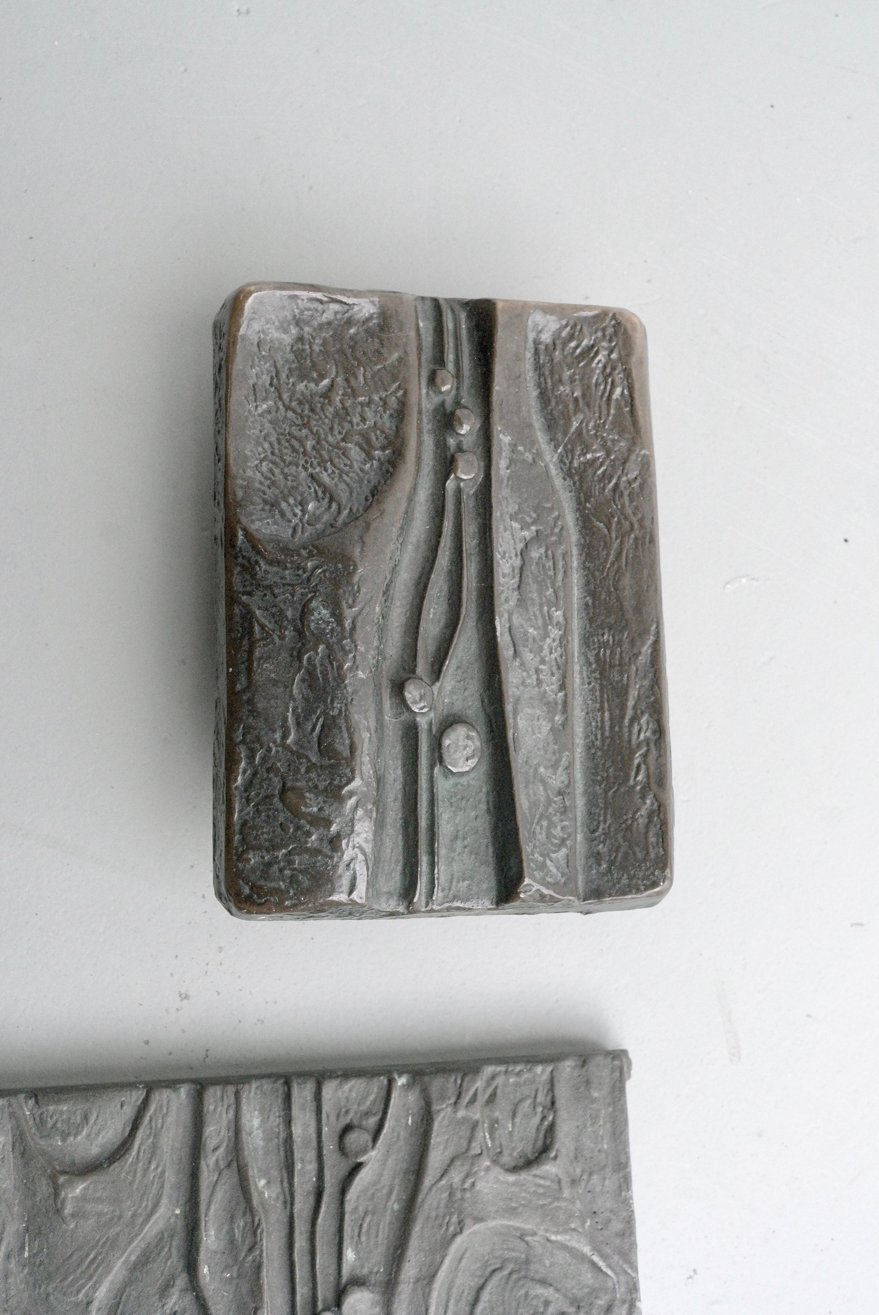 Mid-20th Century Set of Sculptural Organic Bronze Art Door Handles, Mailbox and Keyhole, 1960s