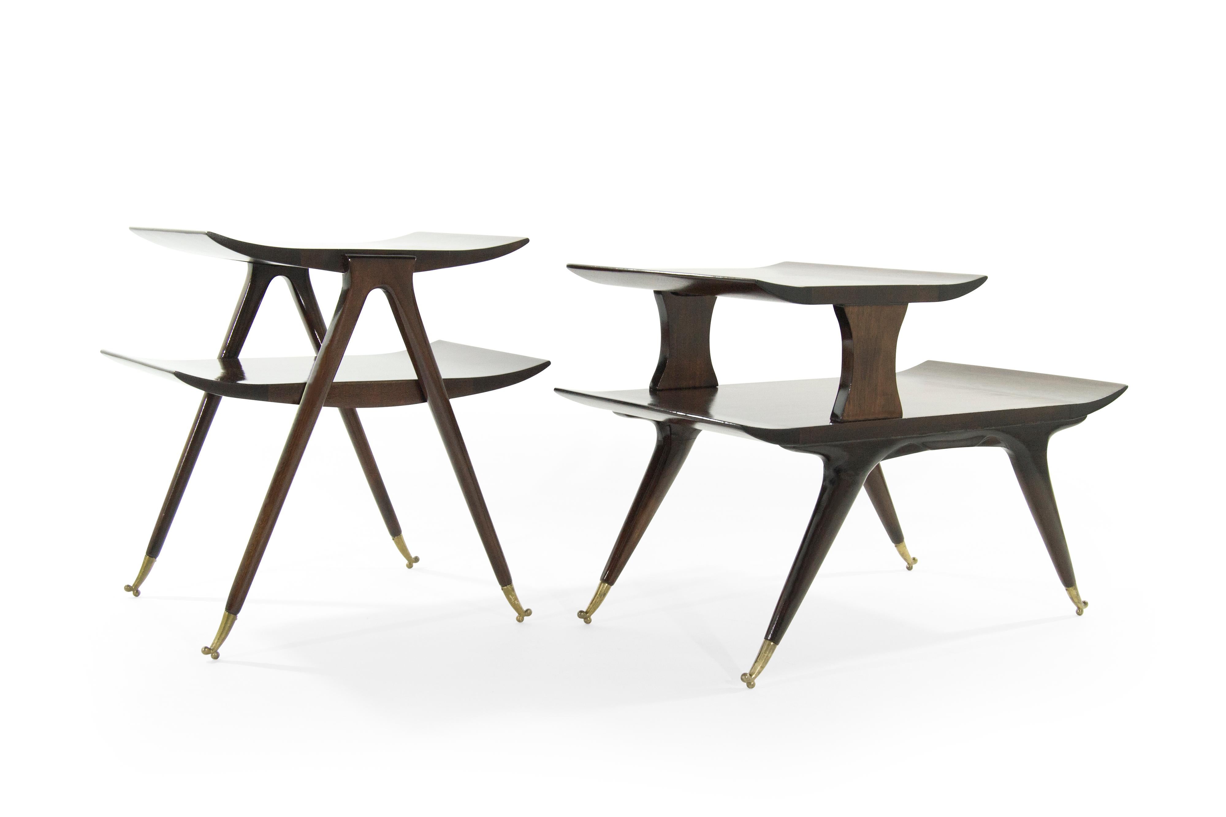 Mid-Century Modern Set of Complimenting Side Tables Inspired By Ico Parisi