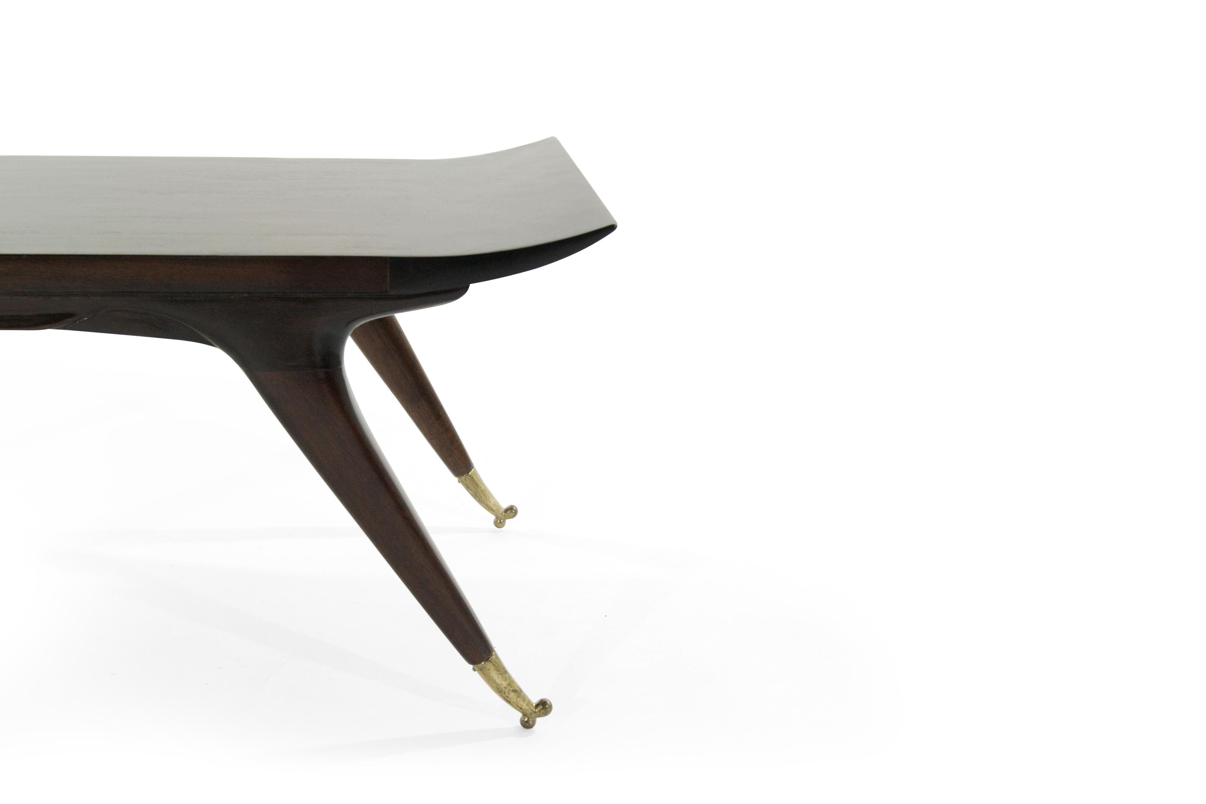 Brass Set of Complimenting Side Tables Inspired By Ico Parisi