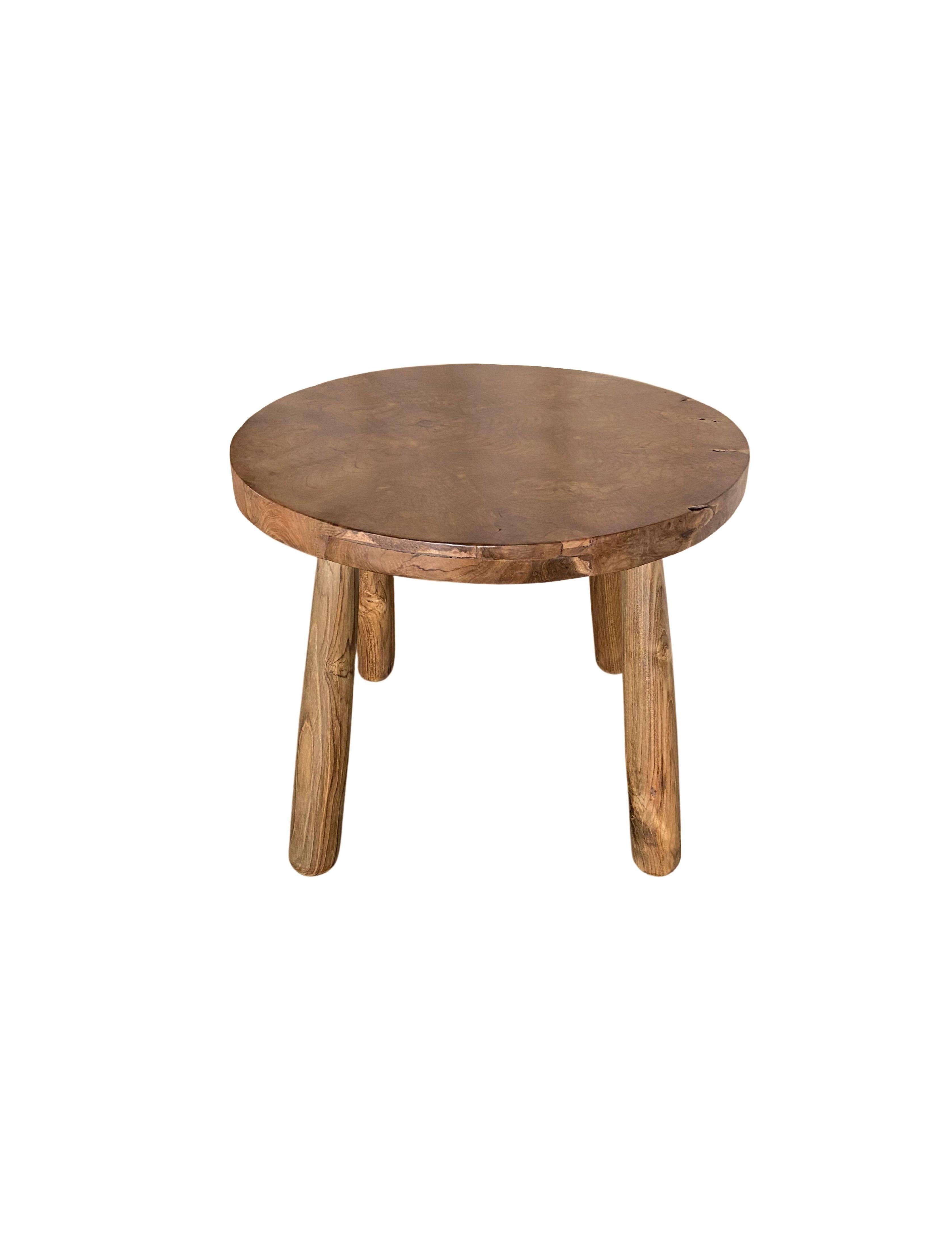 Set of Sculptural Teak Burl Wood Side Tables For Sale 1