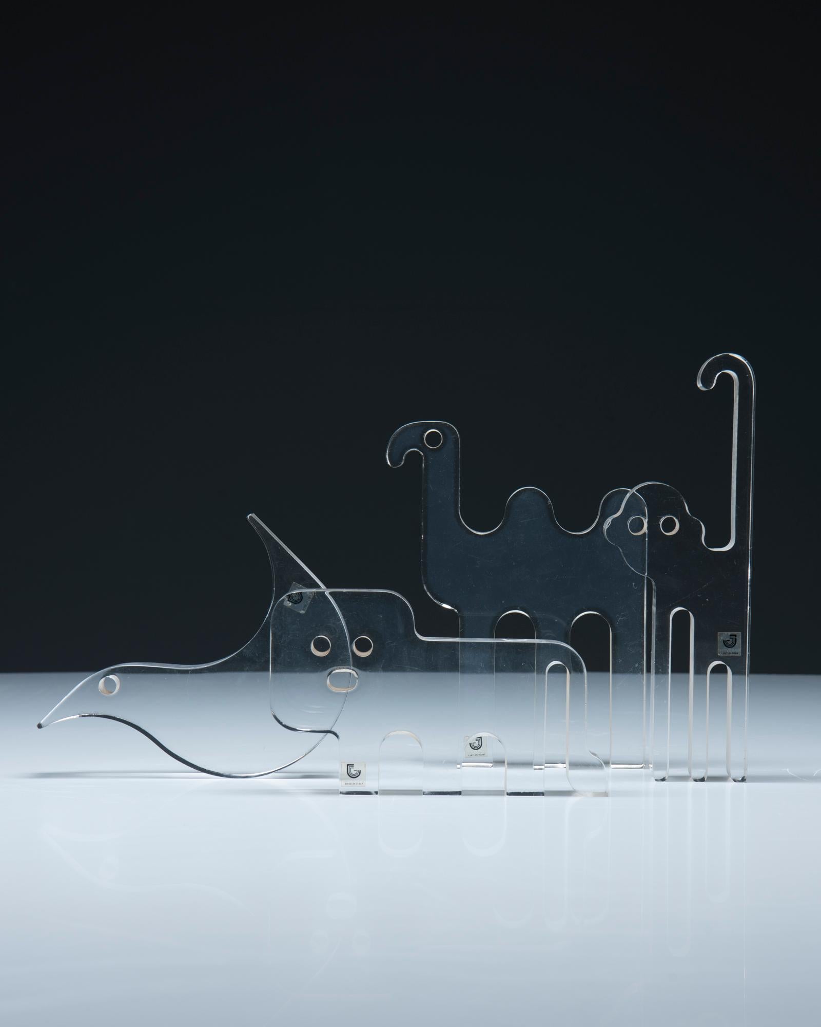 Mid-Century Modern Ensemble de sculptures en Lucite - Silvio Russo