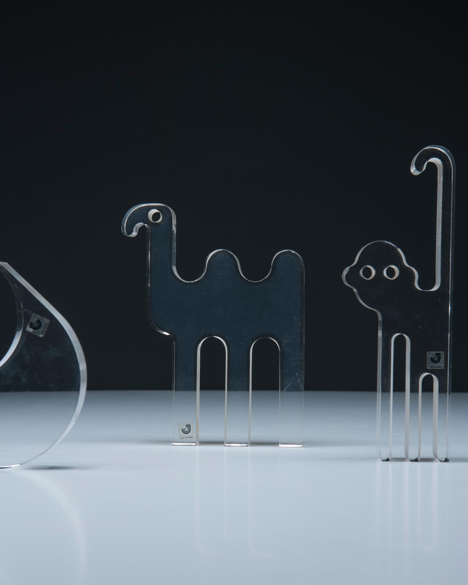 20ième siècle Ensemble de sculptures en Lucite - Silvio Russo