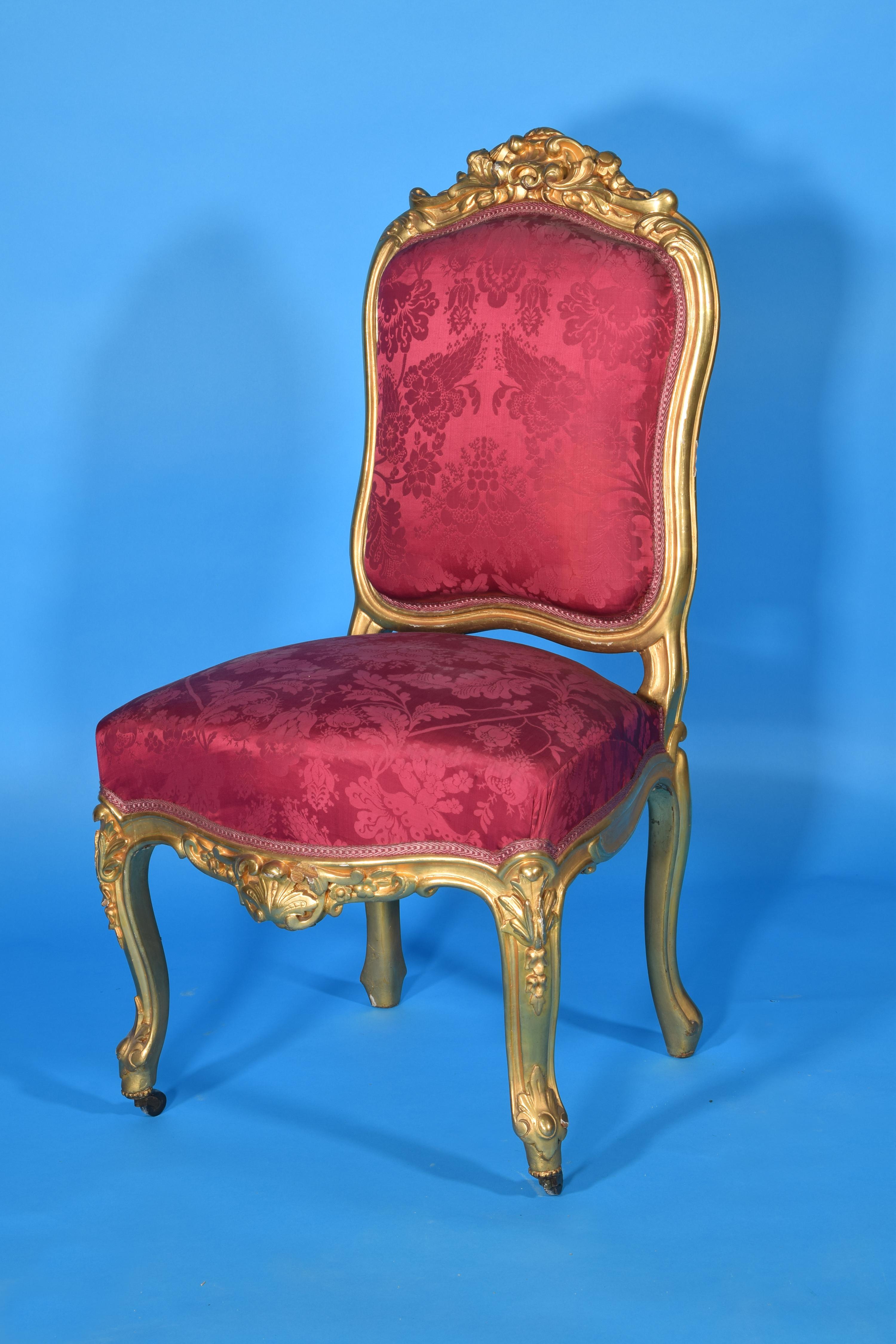 European Set of Seats 'Chairs, Armchairs, Sofa', Wood, 19th Century