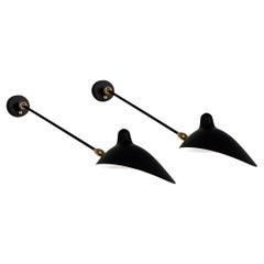 Set of Serge Mouille Black 1-Arm Sconces / Double Swivel - AVAILABLE OCTOBER 10