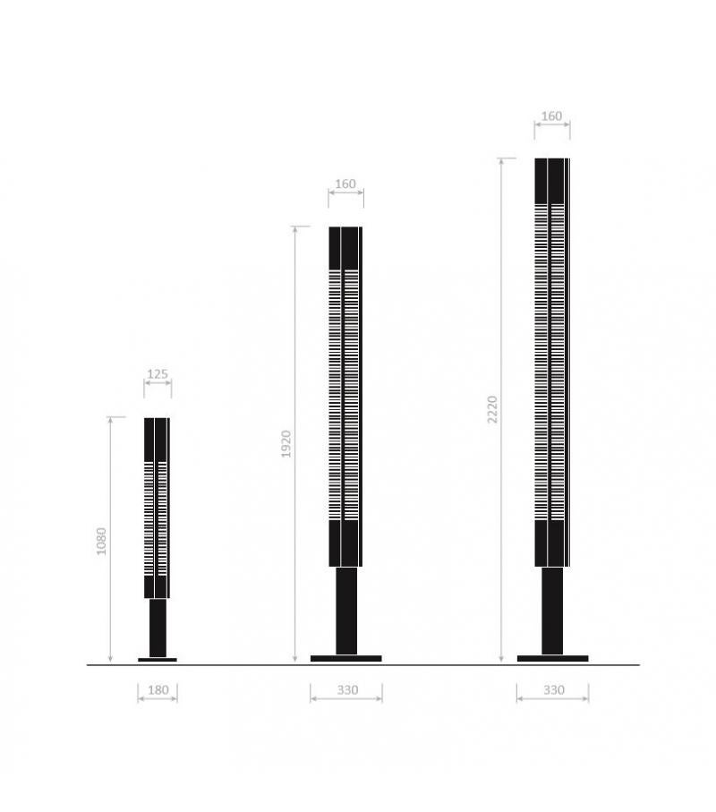 Serge Mouille Mid-Century Modern Aluminium Signal Column Floor Lamp Set 6