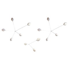 Serge Mouille -  2  5-Arm and 1  3-Arm Spider Sconces in White - IN STOCK!