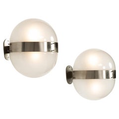 Set of Sergio Mazza applique  produced by Artemide Italy 1963 nickel-platted