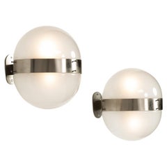 Ensemble d'appliques Sergio Mazza  Produit par Artemide Italie 1963 nickel-platted 