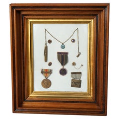 Used Set of Service Medals in Shadow Box Display, 20th C