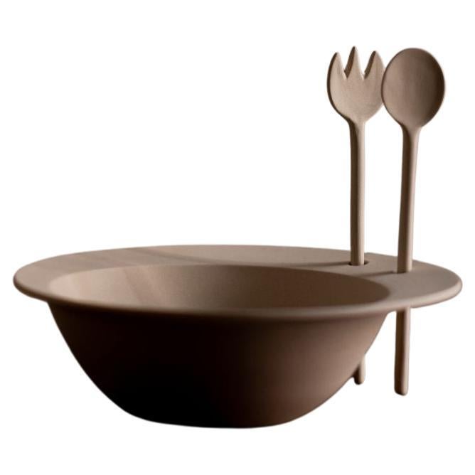 Set of Serving Bowl L with Serving Spoons by Eter Design