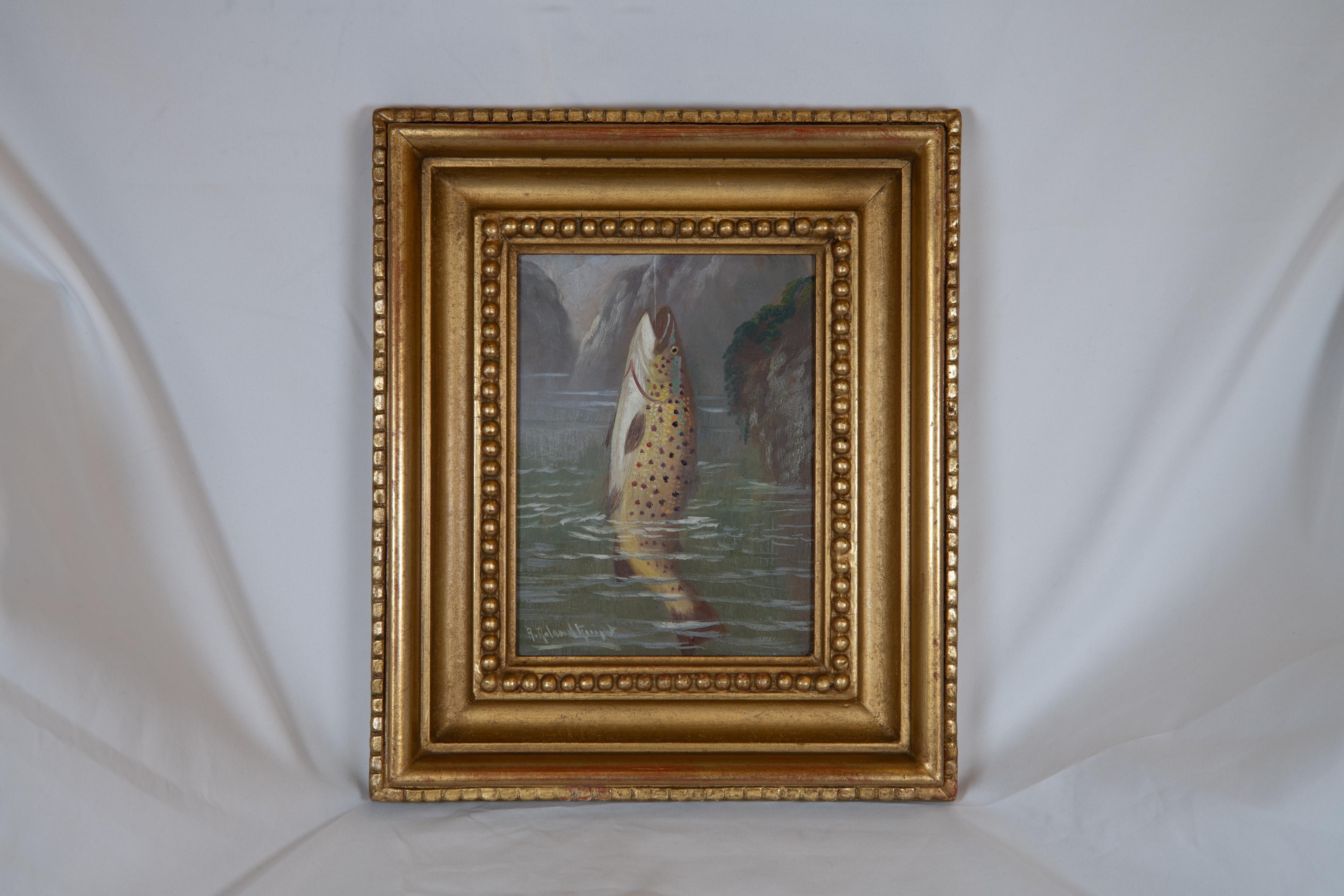 Satz von sieben 19.  Fischgemälde auf Karton von Roland Knight aus dem Jahrhundert (1845-1914) im Angebot 4