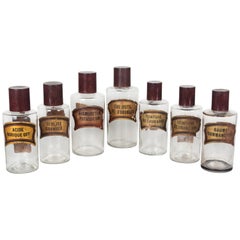 Set of Seven 19th Century French Apothecary Bottles