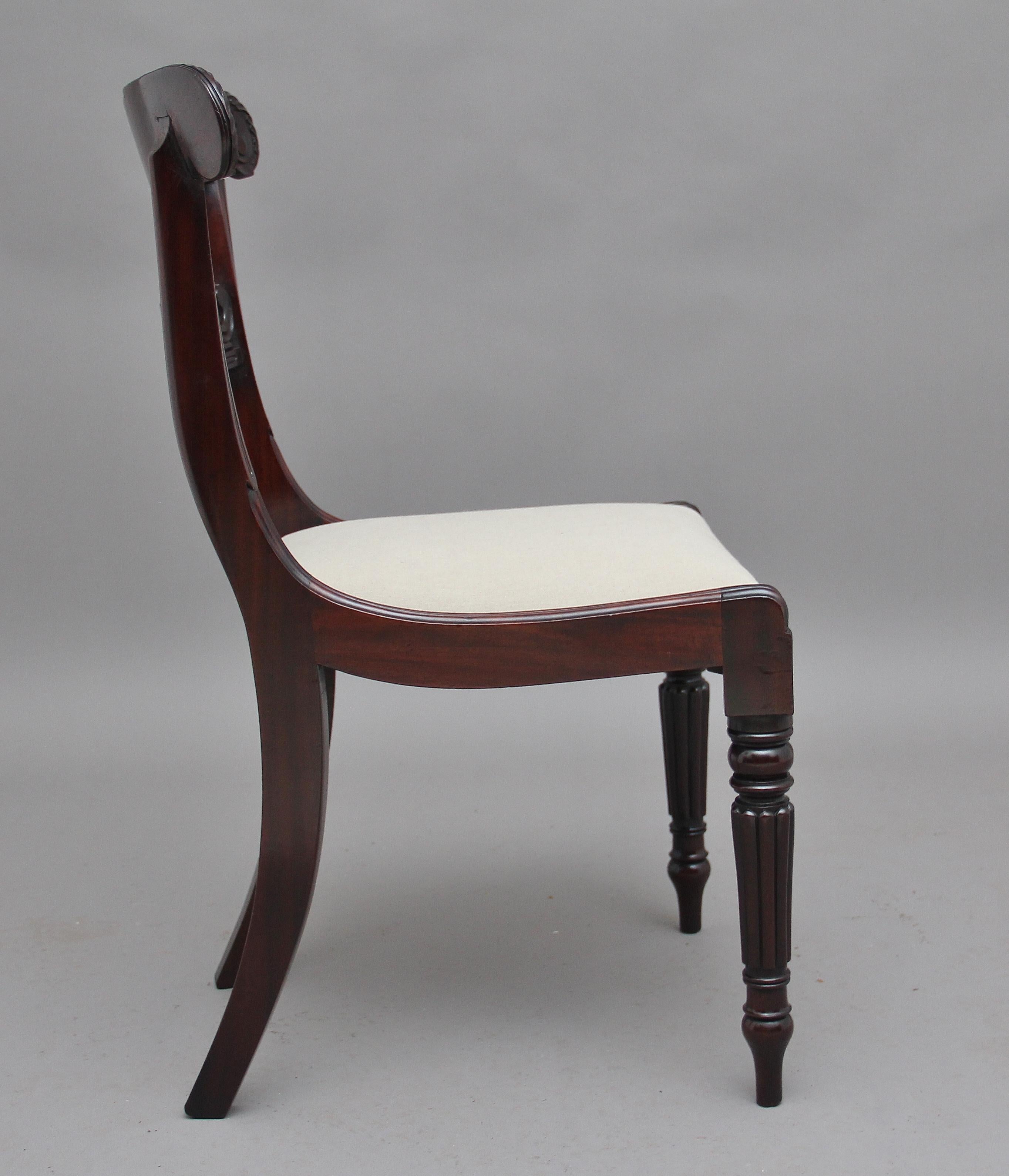 Regency Set of Seven 19th Century Mahogany Dining Chairs