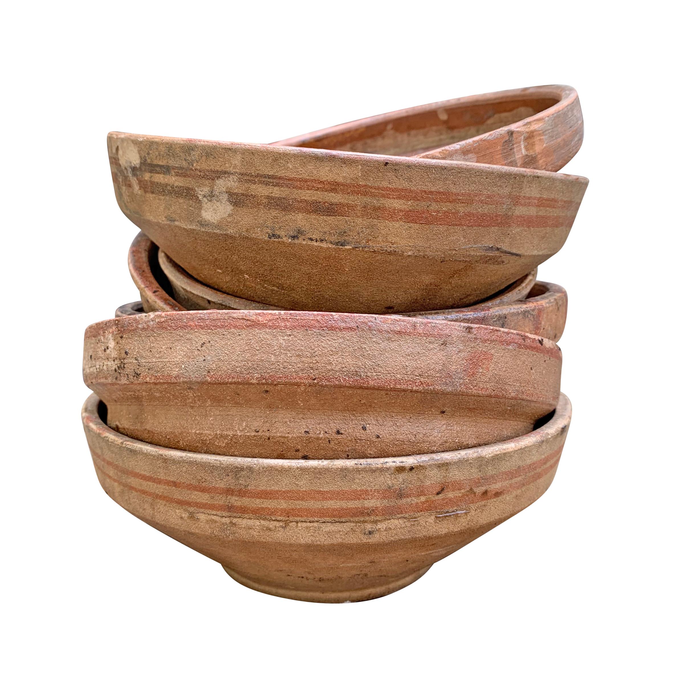 Set of Seven 19th Century Terracotta Bowls 5