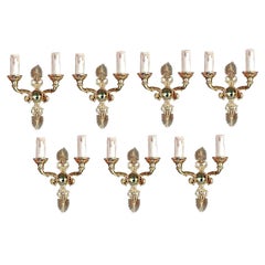 Set of Seven antique  French Empire Style  Bronze Sconces ( four are sold )