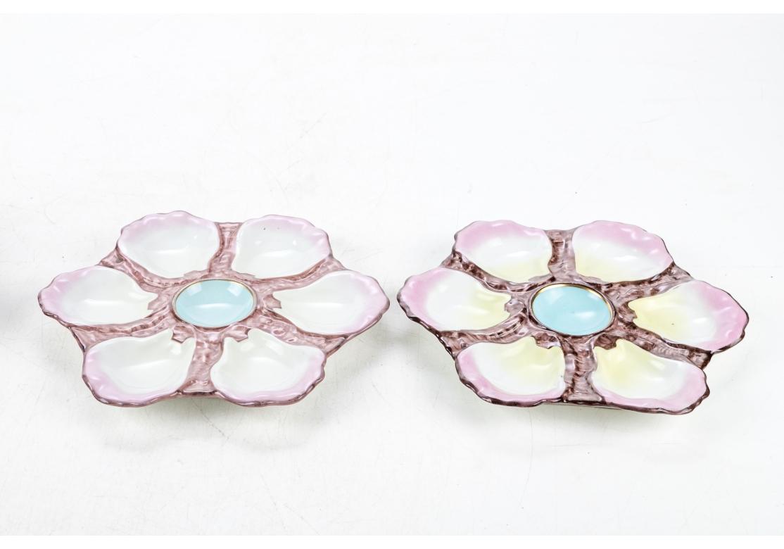 20th Century Set Of Seven Antique French Porcelain Oyster Plates For Sale