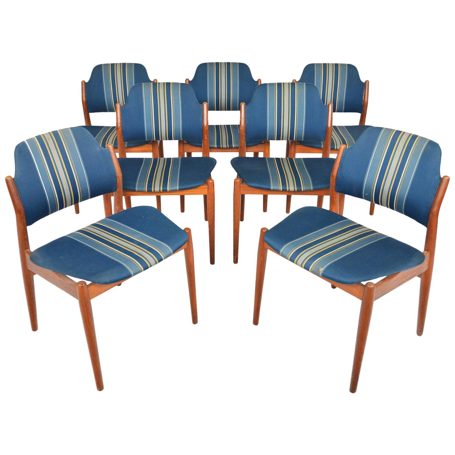 Set of Seven Arne Vodder Model 62S Danish Modern Dining Chairs in Teak
