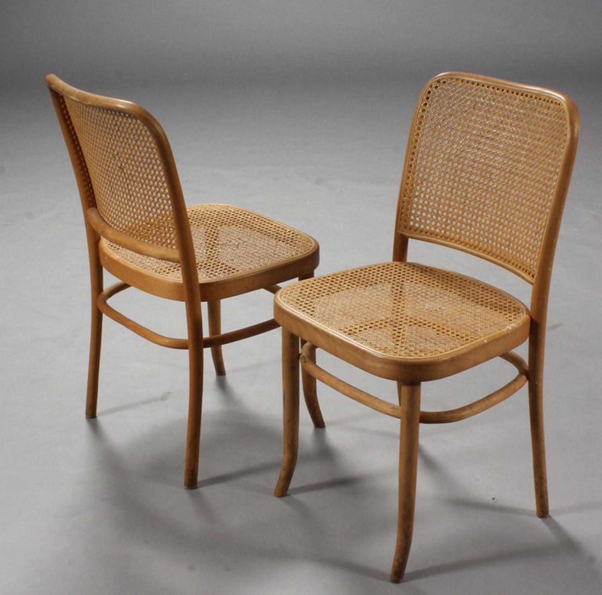 Set of Seven Bentwood Dining Chairs Josef Hoffmann Style In Good Condition In Vienna, AT