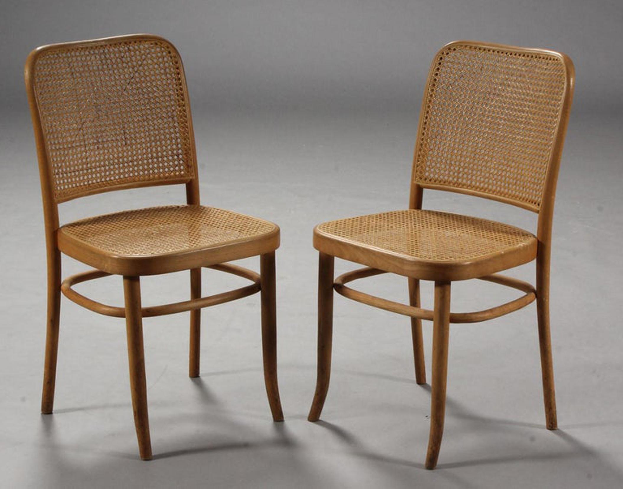 Late 20th Century Set of Seven Bentwood Dining Chairs Josef Hoffmann Style