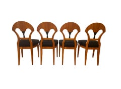 Set of Seven Biedermeier Chairs, Cherry Veneer, South Germany, circa 1890
