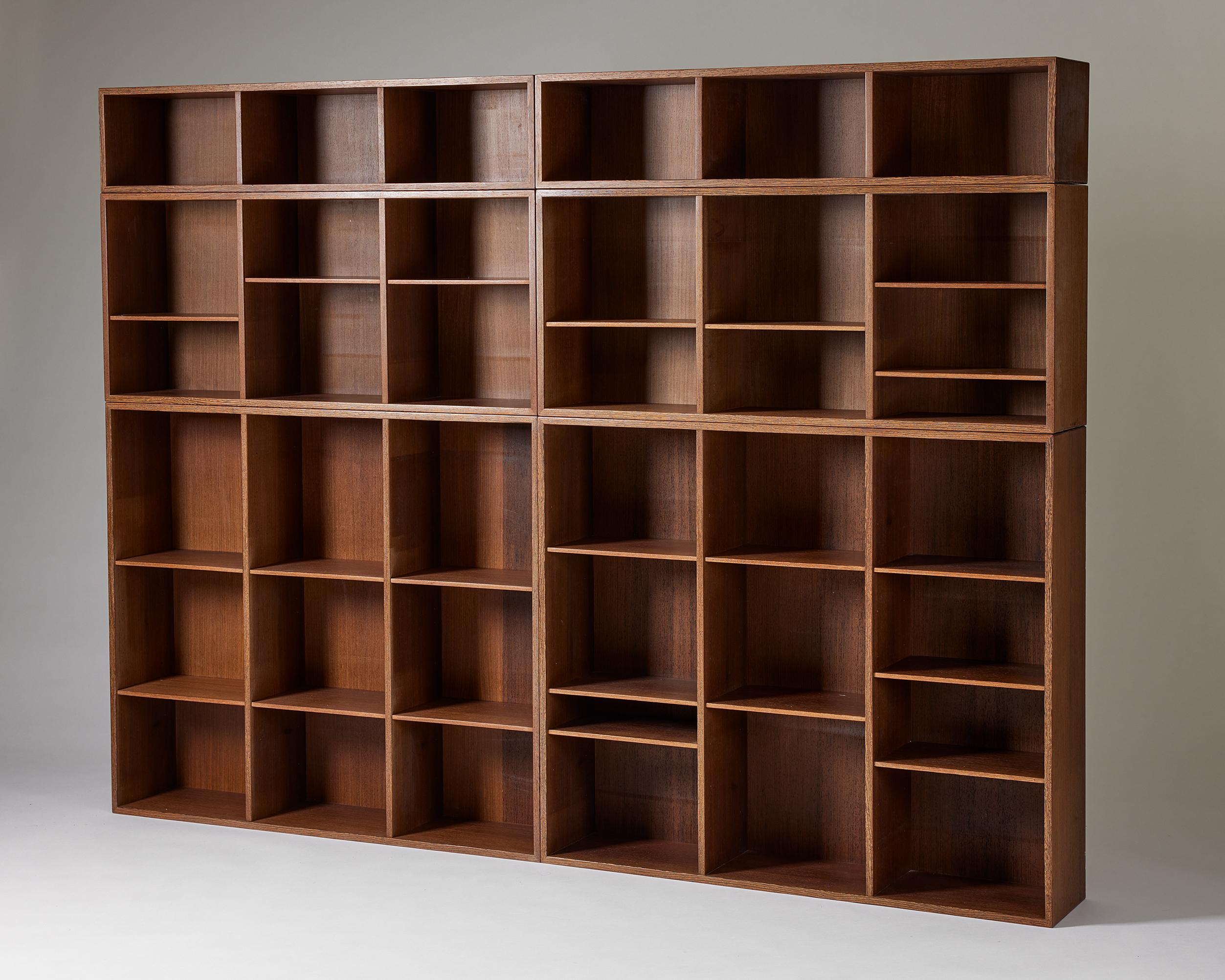 Danish Set of seven bookshelves model 24 designed by Erik Wörts