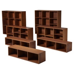 Set of seven bookshelves model 24 designed by Erik Wörts