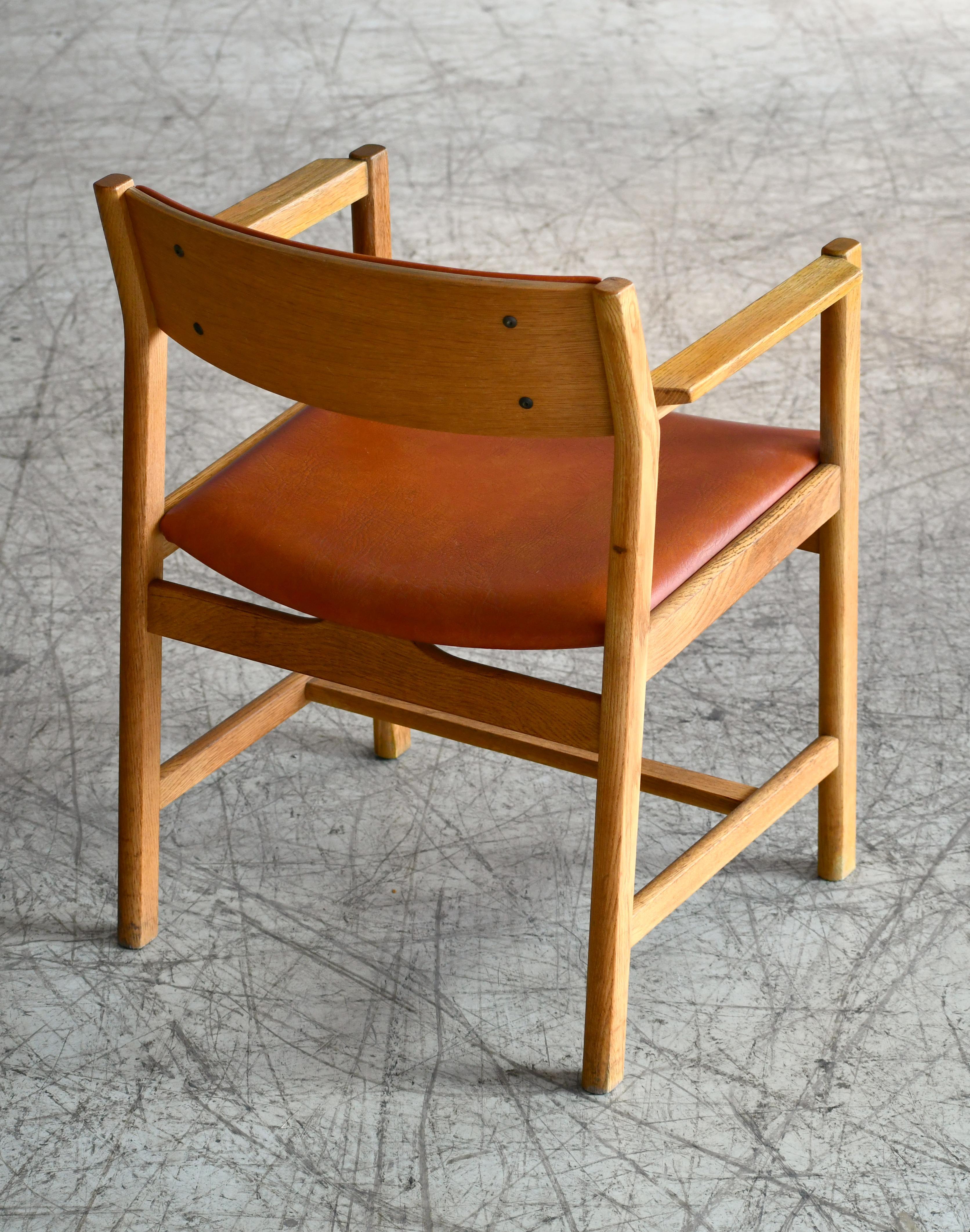 Set of Seven Børge Mogensen Dining Chairs Model 101 in Oak Danish Midcentury 2