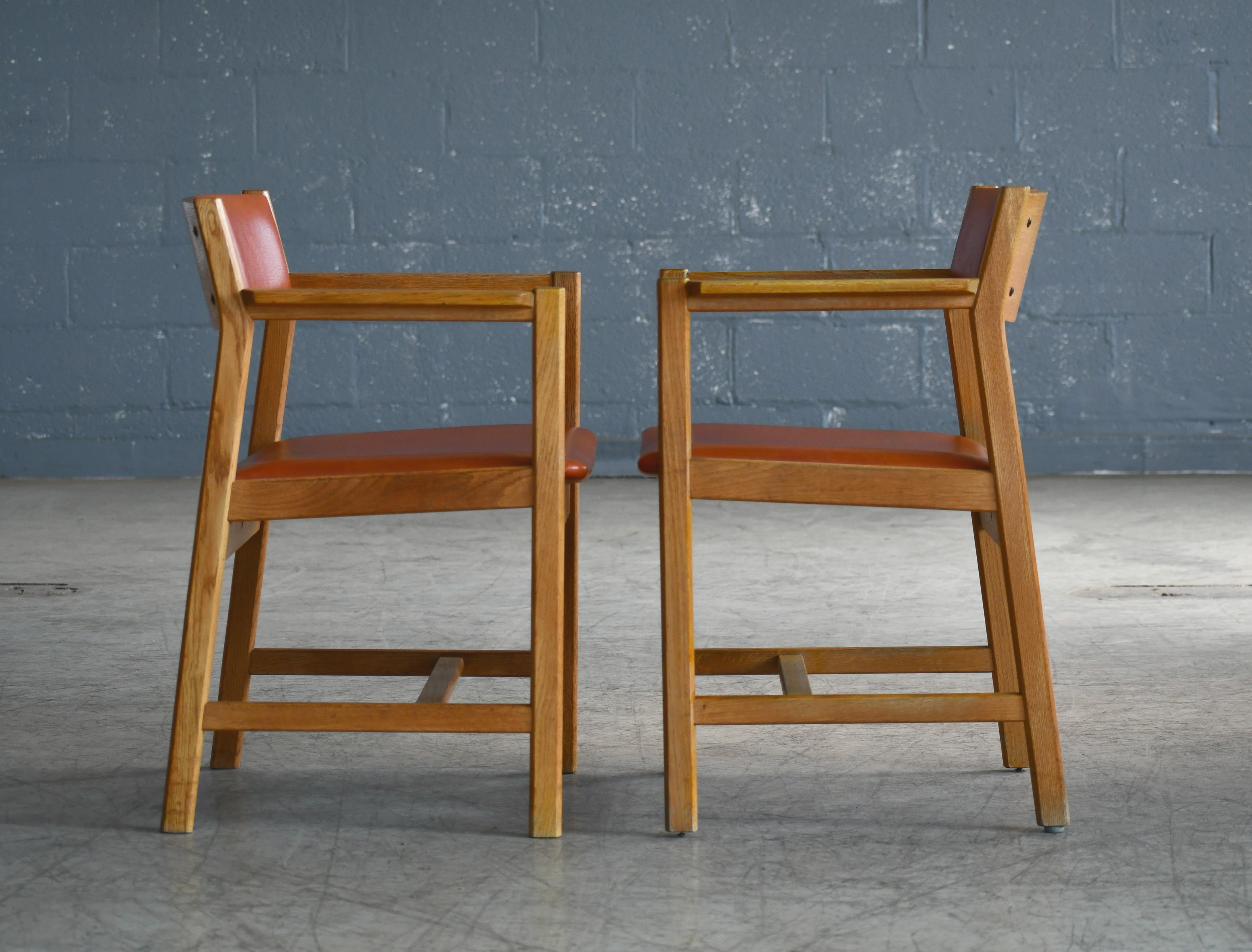 Set of Seven Børge Mogensen Dining Chairs Model 101 in Oak Danish Midcentury 3