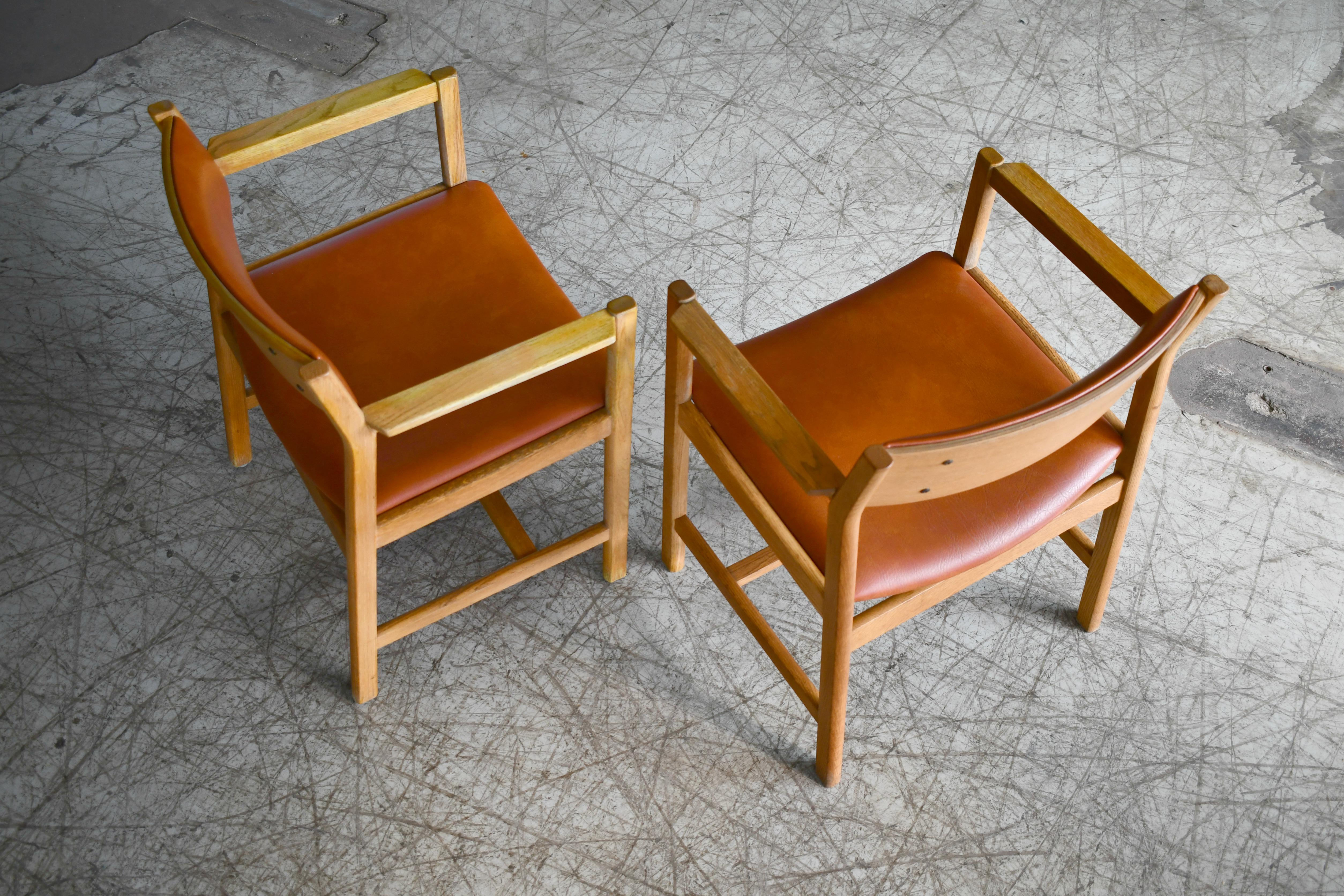 Mid-20th Century Set of Seven Børge Mogensen Dining Chairs Model 101 in Oak Danish Midcentury