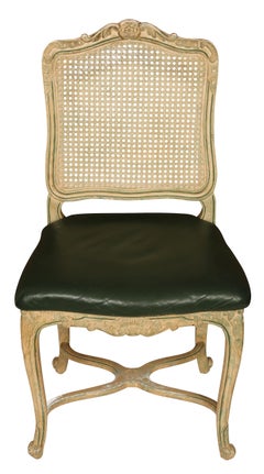 Set of Six Caned Painted Louis XV Style Chairs