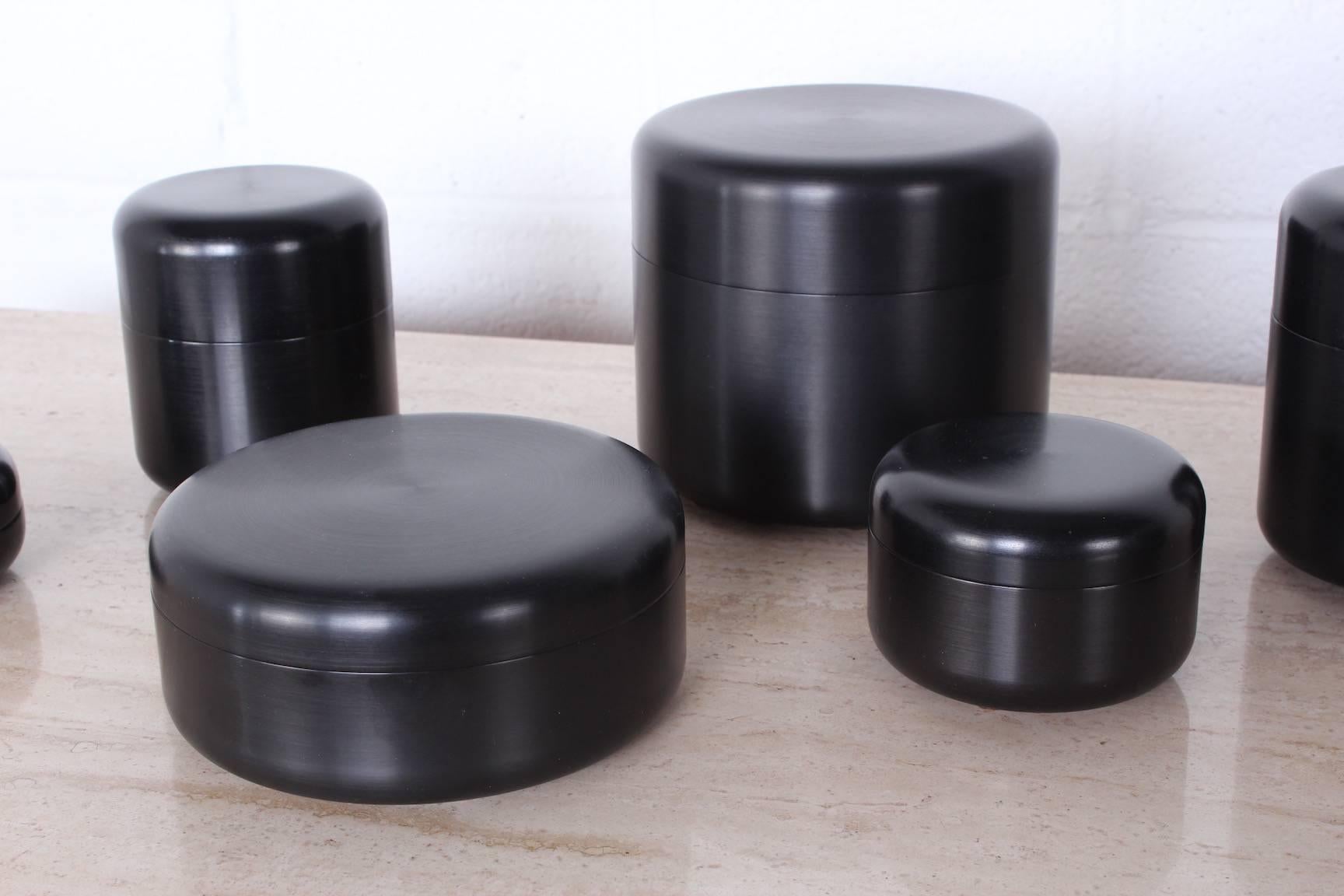 Set of Seven Canisters by Georg Jensen In Excellent Condition In Dallas, TX