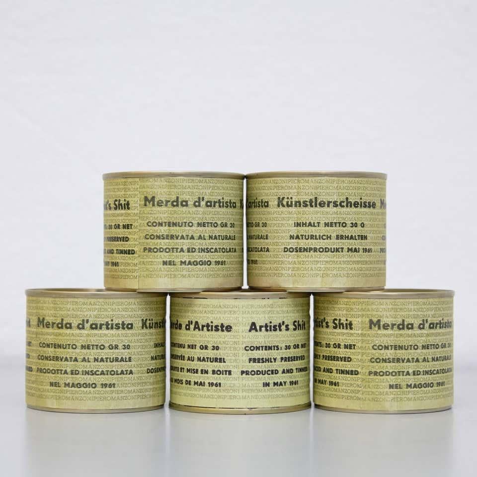 Contemporary Set of Seven Cans of Artist's Shit After Piero Manzoni