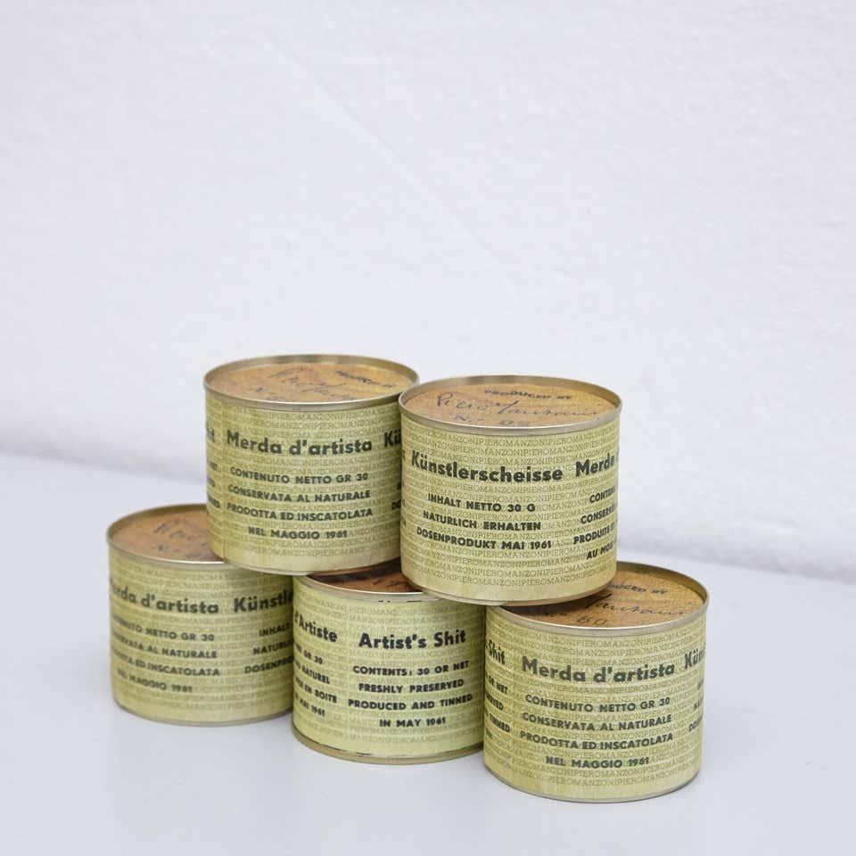Metal Set of Seven Cans of Artist's Shit After Piero Manzoni