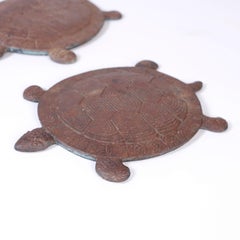 Set of Seven Cast Iron Turtle Stepping Stones