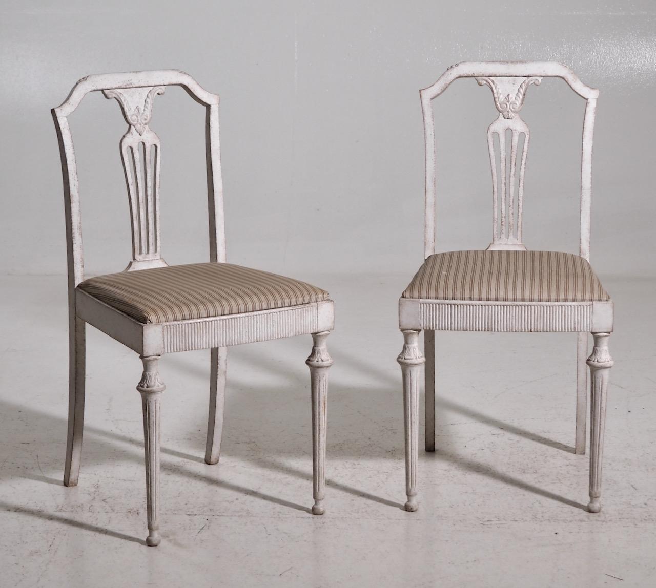 Set of seven chairs, Gustavian style, 20th C. For Sale 1