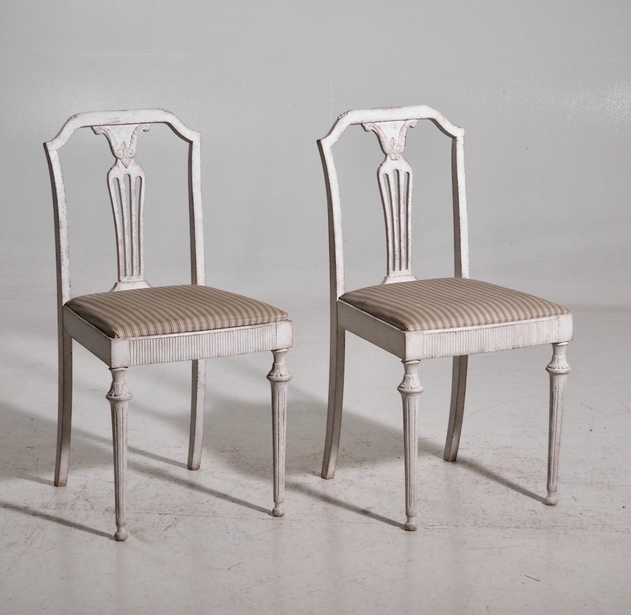 Set of seven chairs, Gustavian style, 20th C. For Sale 2
