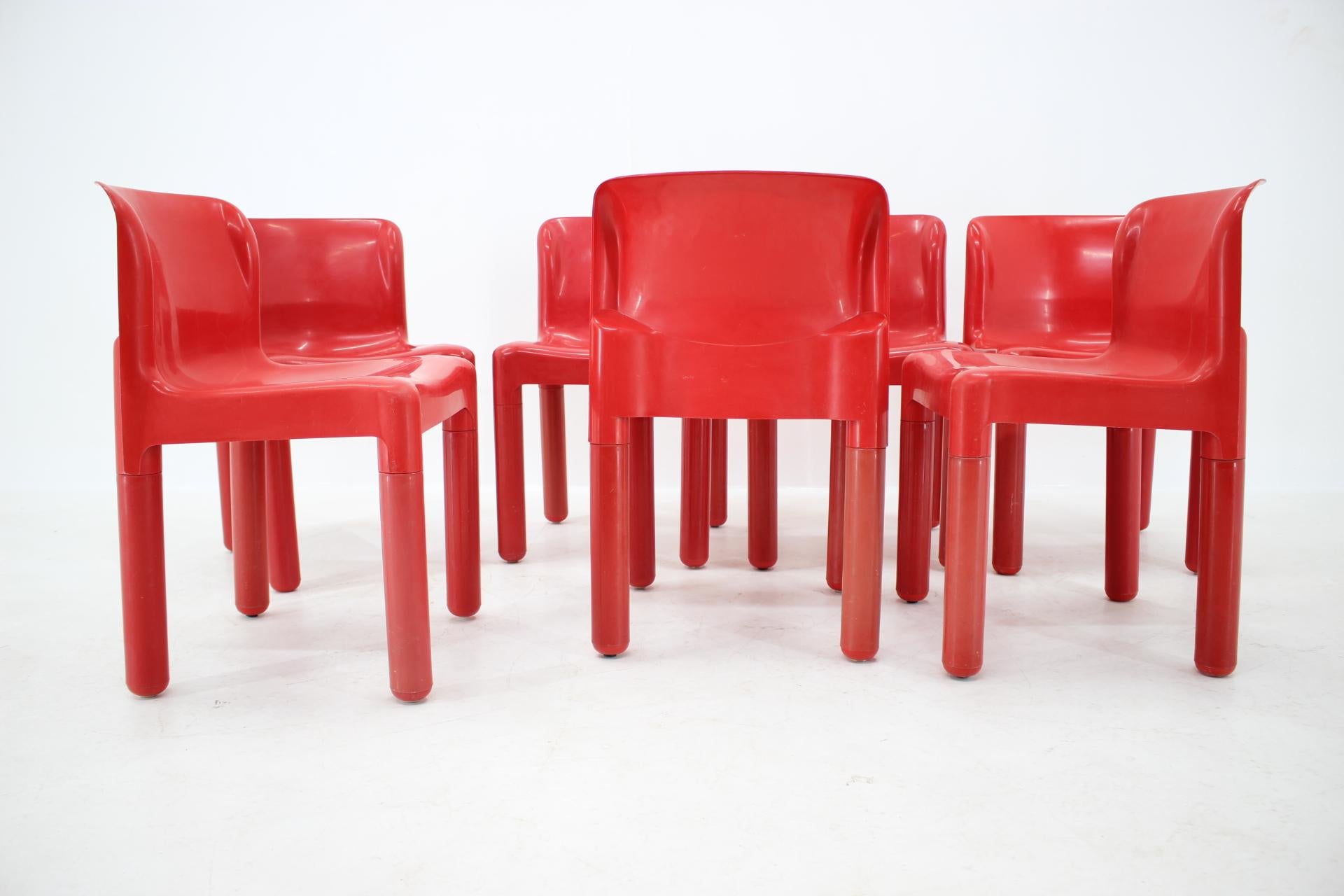 Italian Set of Seven Chairs Kartell Designed by Carlo Bartoli, Italy, 1980s