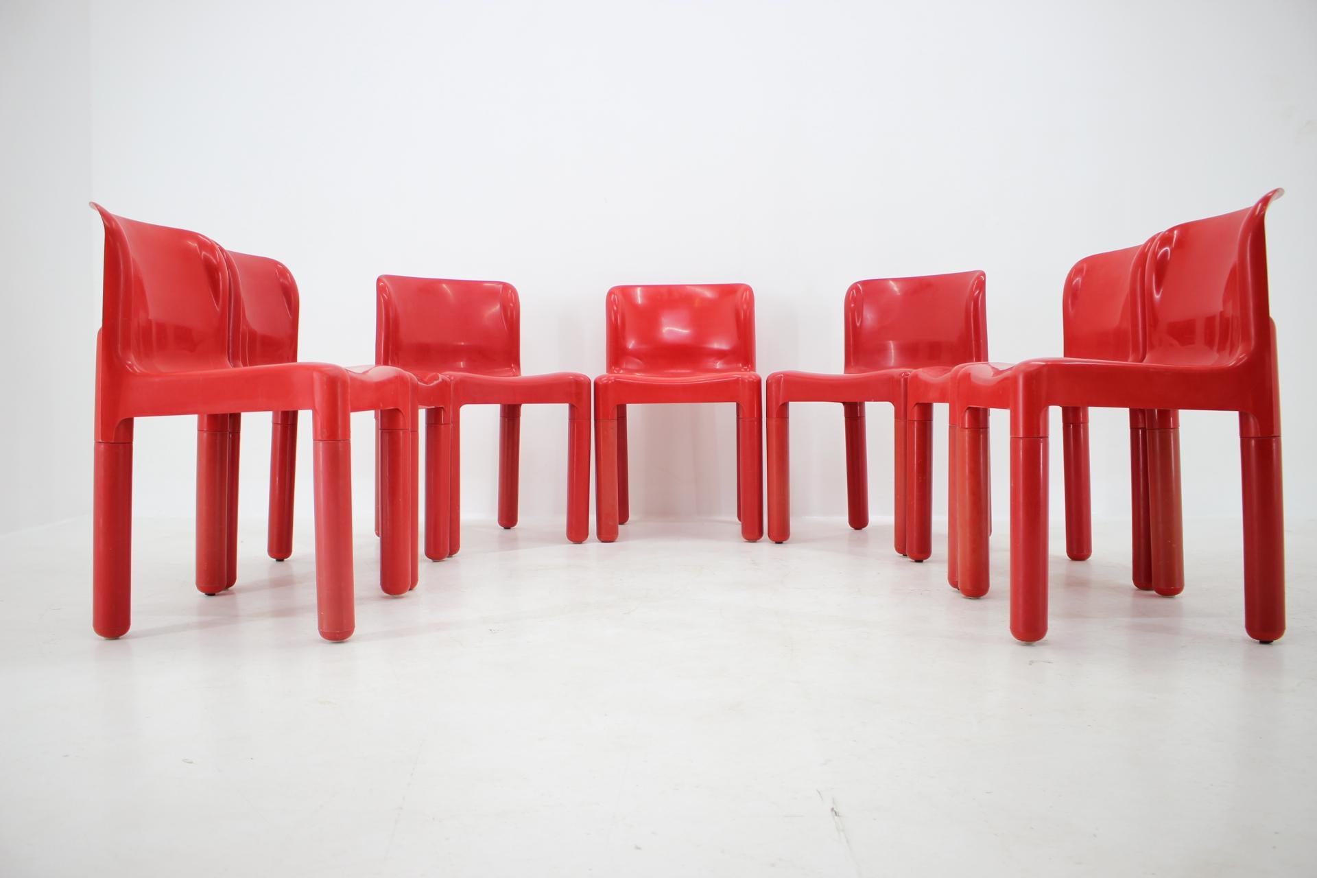 Late 20th Century Set of Seven Chairs Kartell Designed by Carlo Bartoli, Italy, 1980s