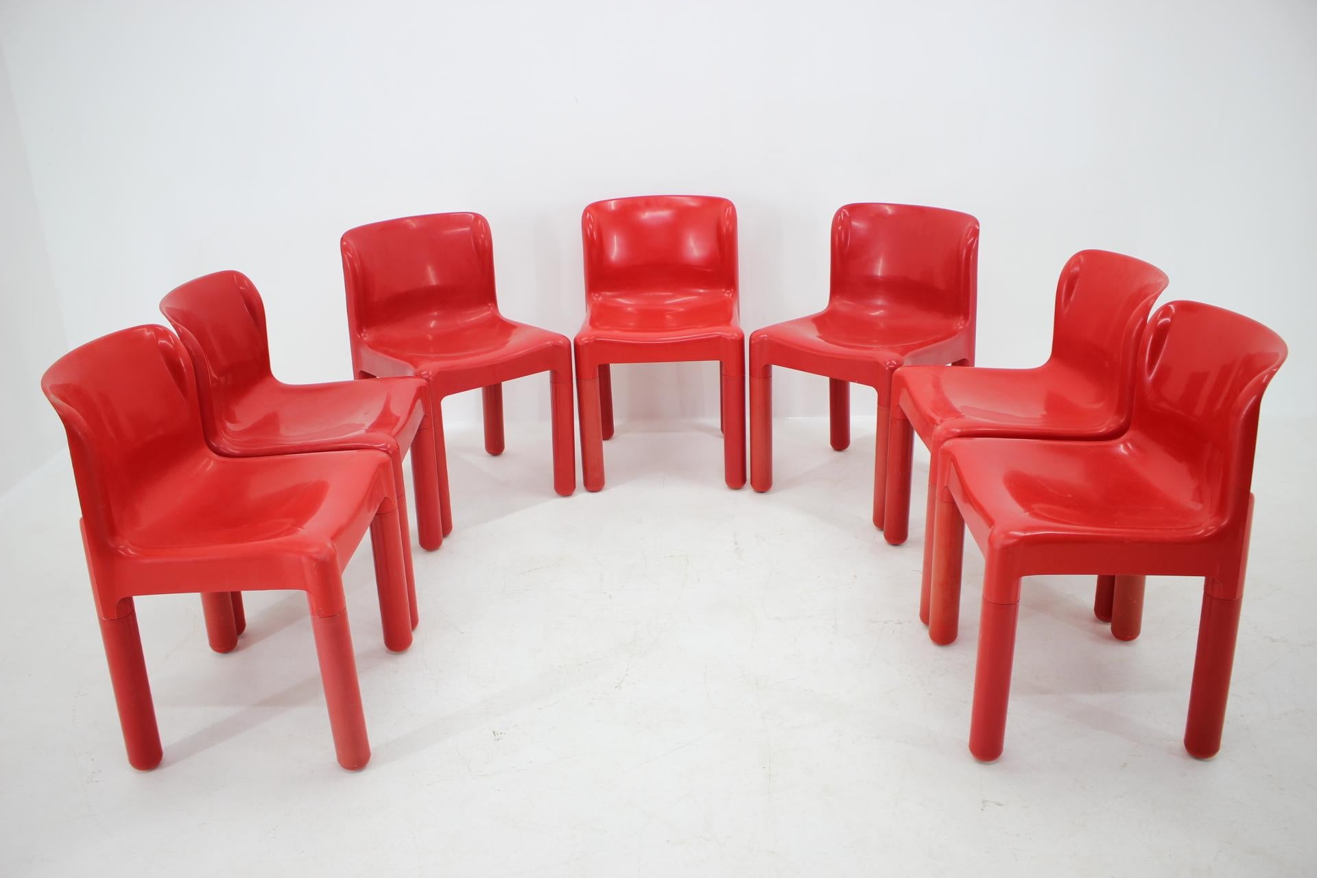Set of Seven Chairs Kartell Designed by Carlo Bartoli, Italy, 1980s 1