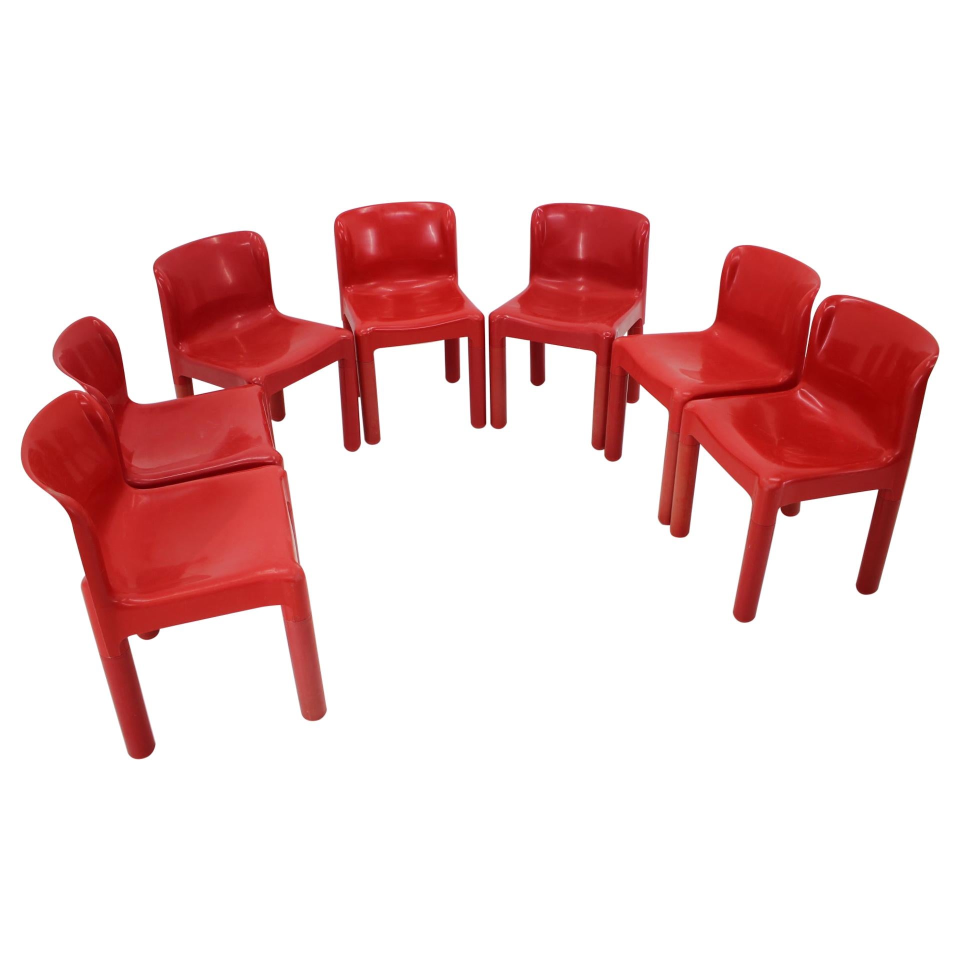 Set of Seven Chairs Kartell Designed by Carlo Bartoli, Italy, 1980s
