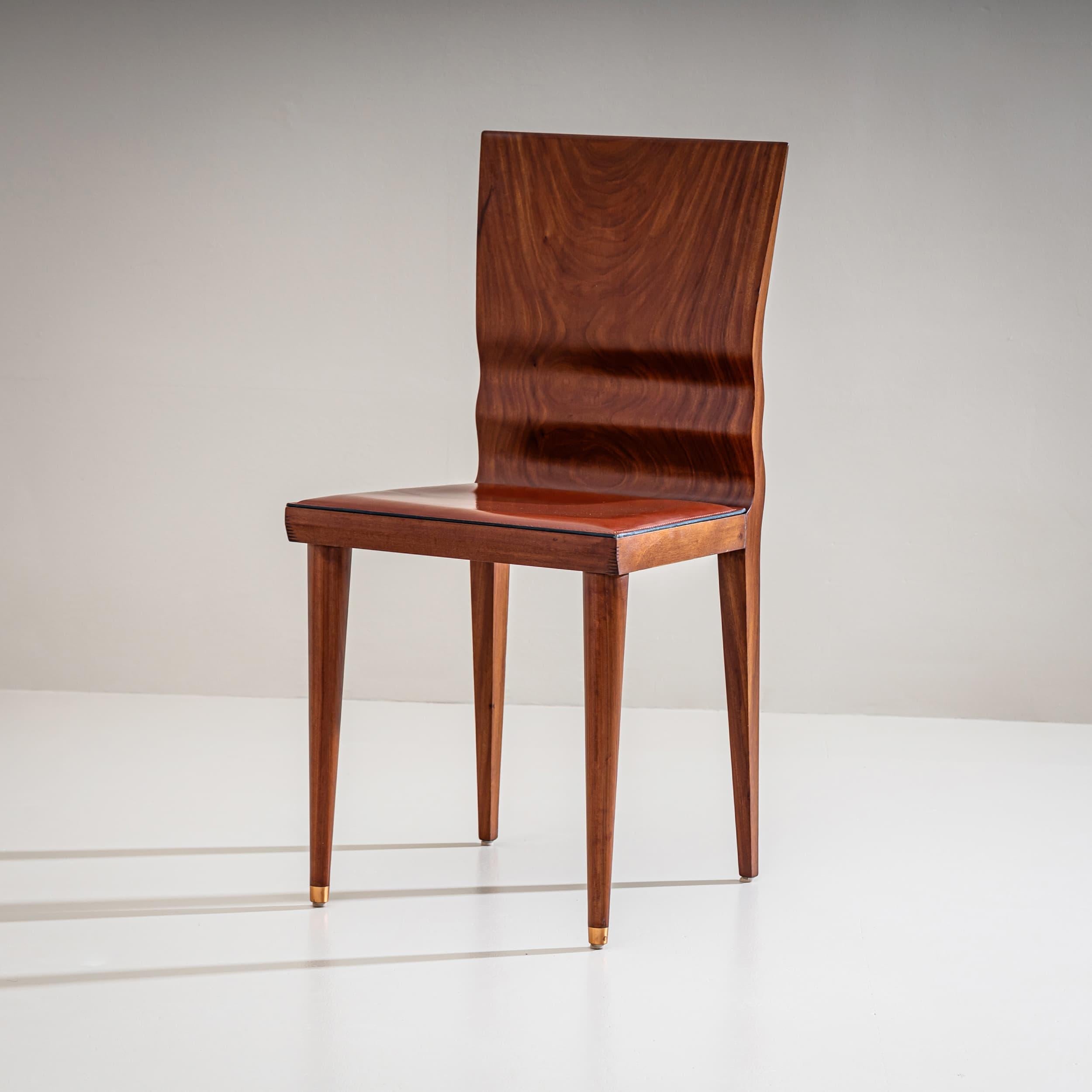 Ottone Set di sette sedie, modello 'Diva' di William Sawaya per Sawaya & Moroni in vendita