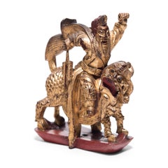 Set of Seven Chinese Mythical Gilt Figures, circa 1850