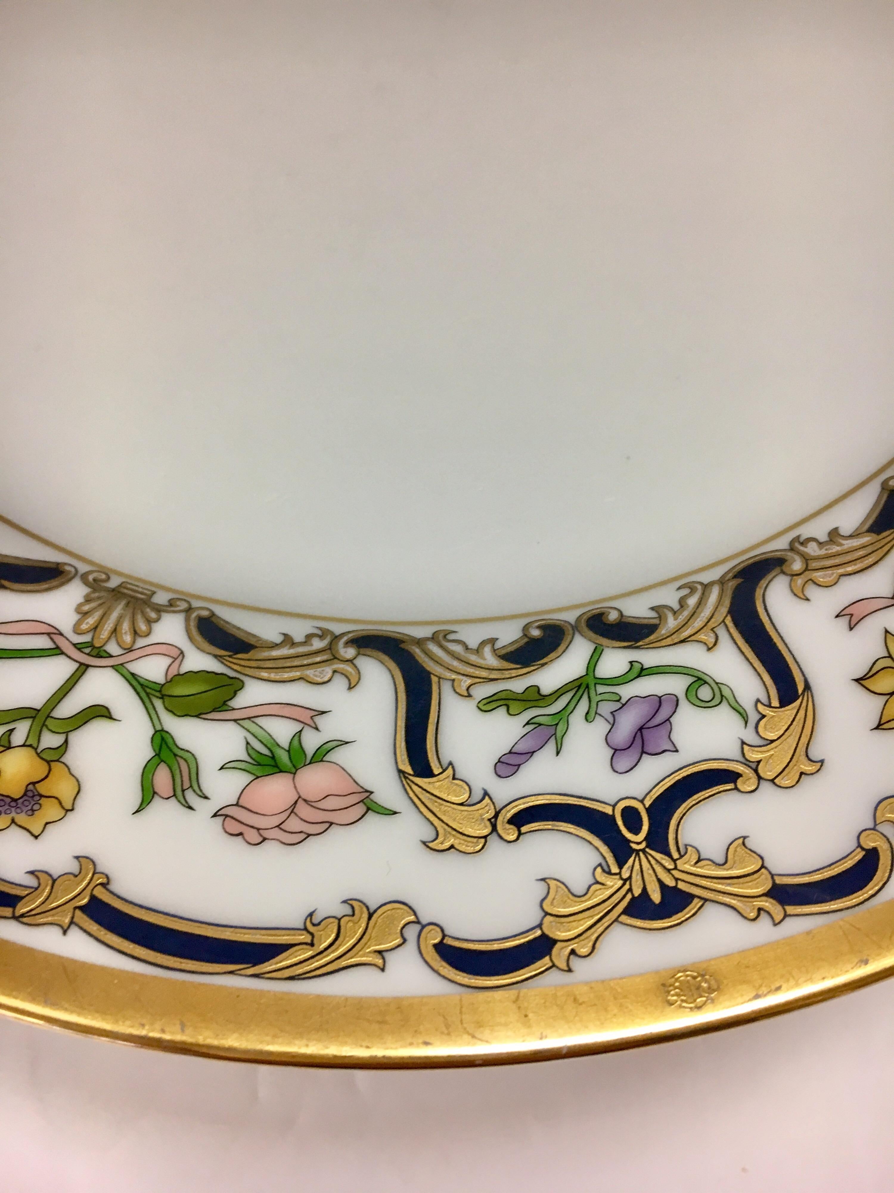 Set of Seven Christian Dior Renaissance Fine China Porcelain Dinner Plates 2