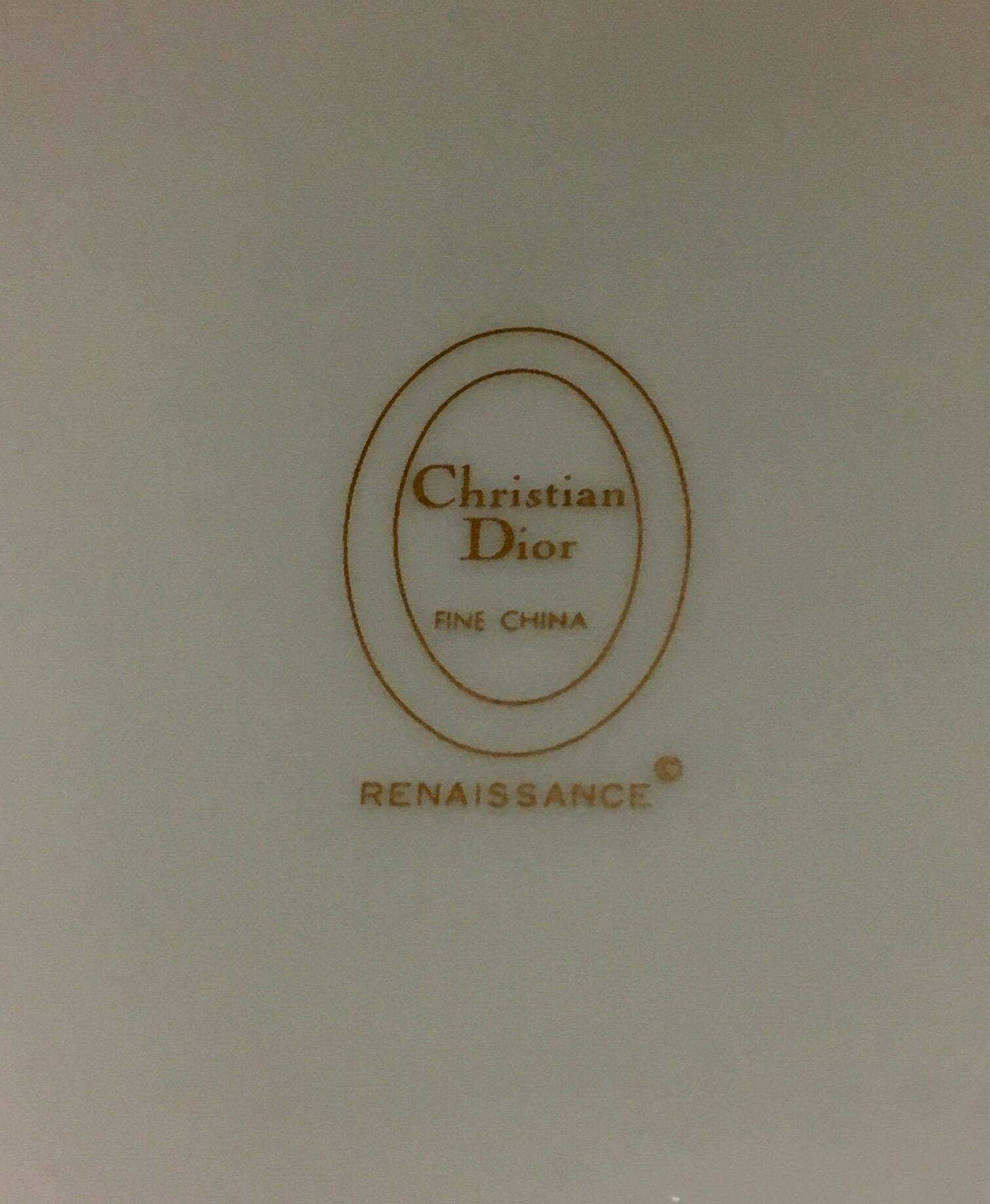Set of Seven Christian Dior Renaissance Fine China Porcelain Dinner Plates 3