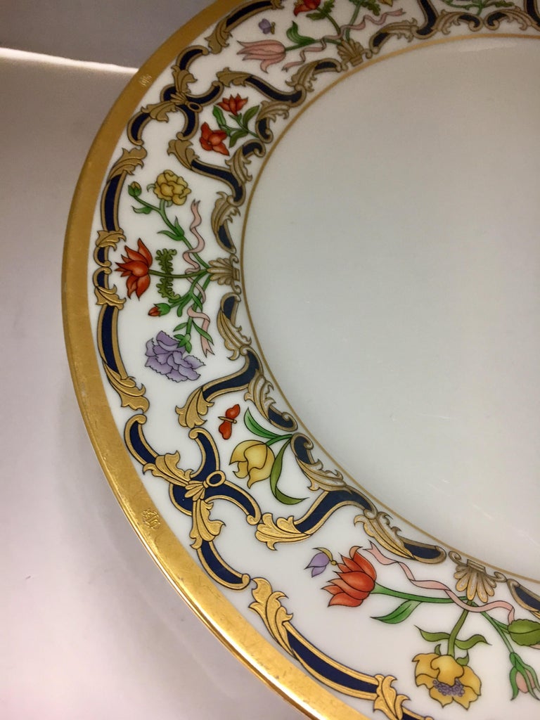 Set of Seven Christian Dior Renaissance Fine China Porcelain Dinner Plates  at 1stDibs
